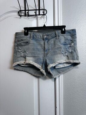 Y2K vintage American Eagle Outfitters Light Blue Distressed Denim Shorts